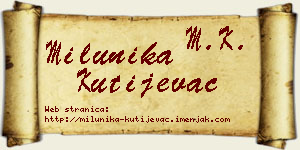 Milunika Kutijevac vizit kartica
